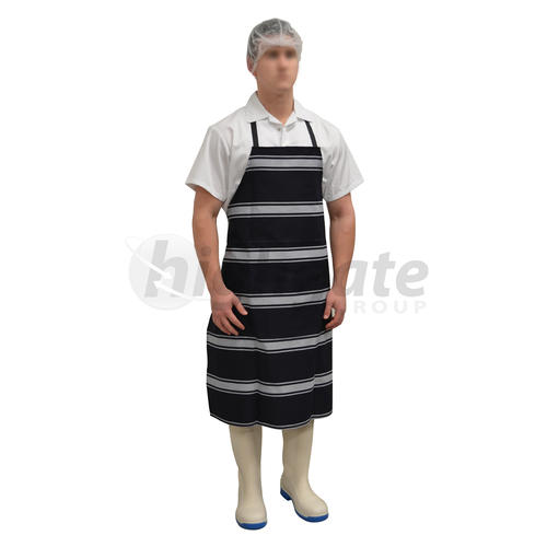 Full Butchers Apron, Poly Viscose - Blue/White Stripe
