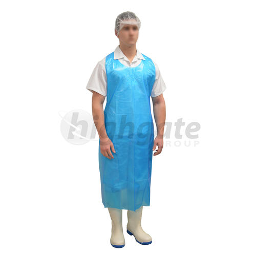Long Disposable Aprons, Heavy Duty, 960x1500mm x 40um - Blue 500/ctn