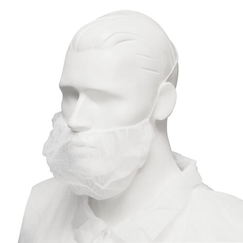Disposable Beard Covers, Single Loop - White