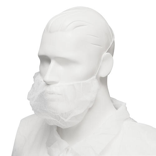 Disposable Beard Covers, Single Loop - White
