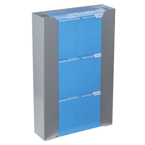 Gekko Grip Triple Nitrile Glove Dispenser - Stainless Steel 