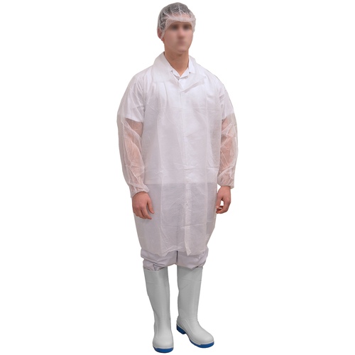 White Disposable Labcoat, w/Velcro, X-Large, 100/ctn