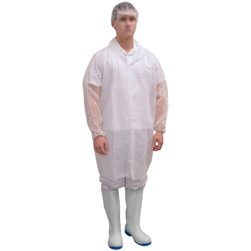 White Disposable Labcoat w/Velcro XX-Large 100/ctn