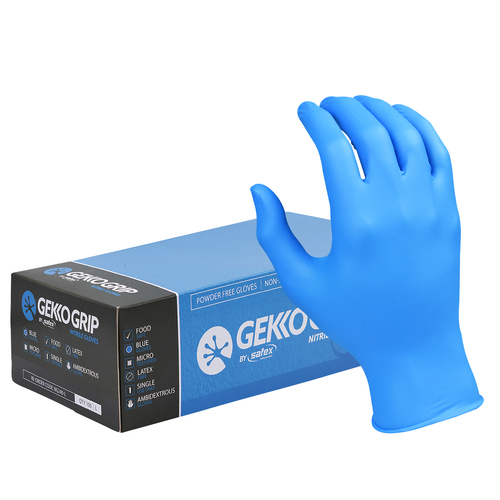 Gekko Grip Nitrile Gloves, Standard Cuff Highgate Group Australia